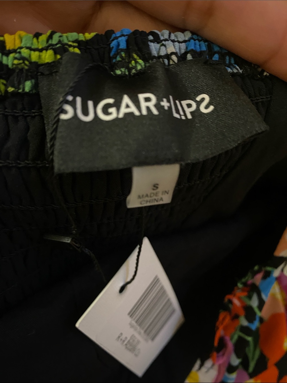 Sugarlips Black Floral Tie-Shoulder Ruffle Mini Dress - Picture 6 of 6